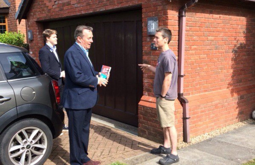 Dr Liam Fox campaigning in Ham Green